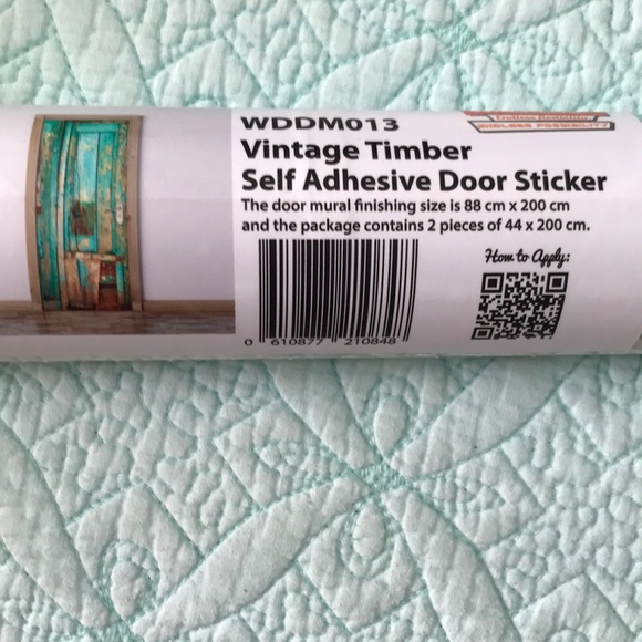 Walplus peel and stick,  “vintage timber” self-adhesive door sticker. NEW - Picture 2 of 5